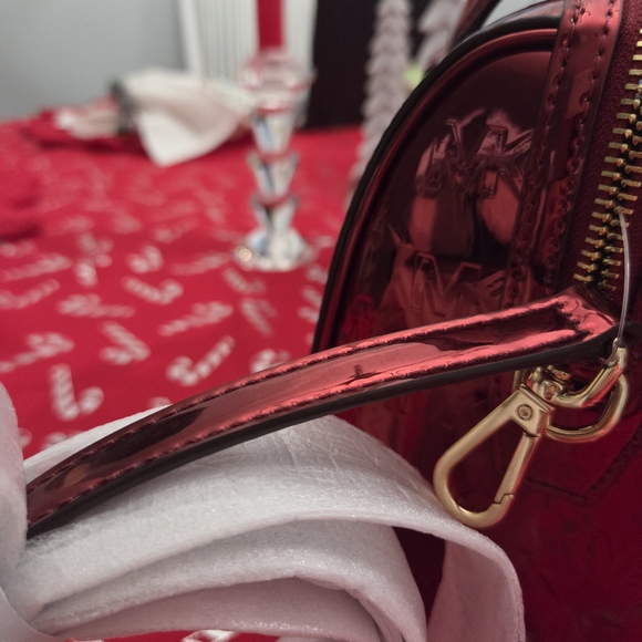 Michael Kors Cherry Red Metallic  Leather Satchel BRAND NEW - Picture 7 of 9